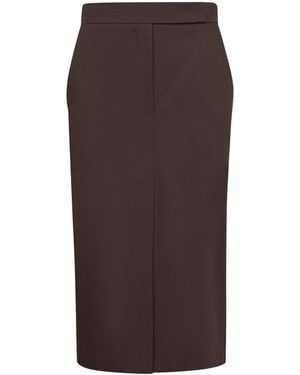 Blanca Vita Gonna Midi A Tubino Galizia - Marrone