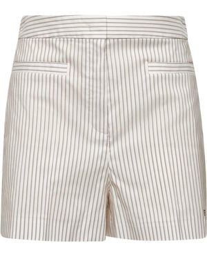 Fendi Striped Cotton And Silk Blouson in White | Lyst