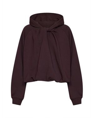 Dries Van Noten Burgundy Cotton Hadella Twisted Hoodie - Purple