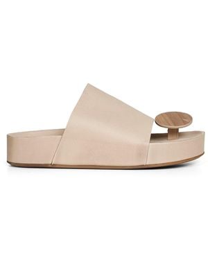 Uma Wang Leather Round Thong Sandals - Natural
