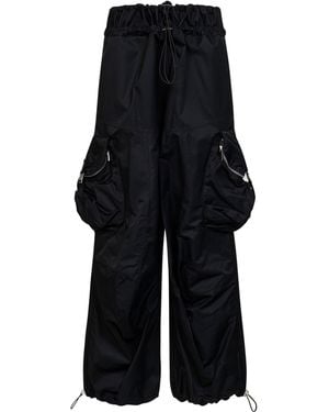 The Attico Overdyed Gabardine Cargo Trousers - Black