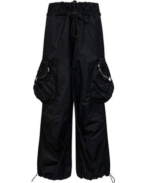 The Attico Overdyed Gabardine Cargo Trousers - Black