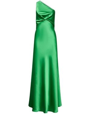 Blanca Vita Satin Aloysia One-Shoulder Dress - Green