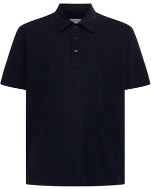 Bottega Veneta Polo Misto Cotone E Lyocell - Blu