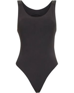 Brunello Cucinelli Techno Jersey Precious Details One-Piece Swimsuit - Black