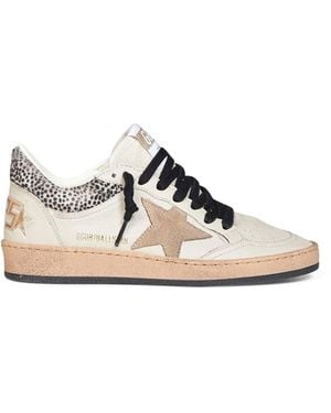 Golden Goose Cream Nappa Leather Ball Star Trainers - White