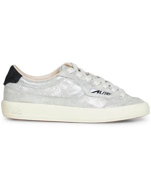 AUTRY CAPSULE Laminated Suede Windscape Low Trainers - White