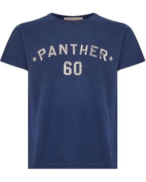Valentino Cotton T-Shirt With Print And Patch - Blue