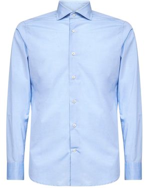 D 40 Light Cotton Poplin Shirt - Blue