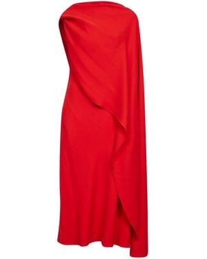 Balenciaga Sunset Silk And Wool Crepe Draped Dress - Red