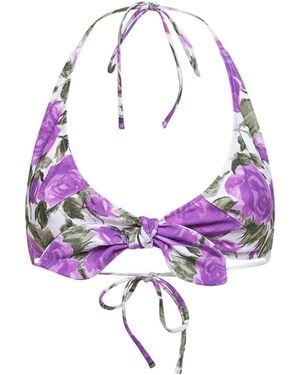 Chloé And Rose-Printed Bikini Top - Multicolor