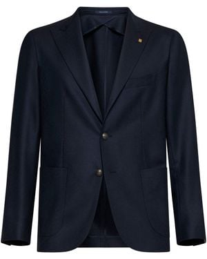 Tagliatore Montecarlo Wool And Cashmere Blazer - Blue