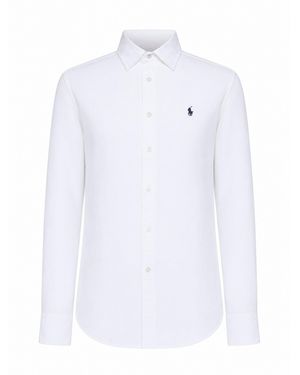 Polo Ralph Lauren Cotton Pony Embroidered Slim-Fit Shirt - White