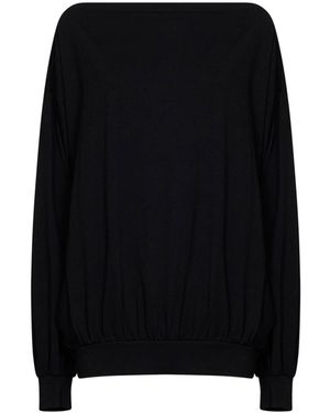 MM6 by Maison Margiela Jersey Oversized Off-The-Shoulder Top - Black