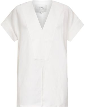 Studio Nicholson Linen Blend Circe Top - White