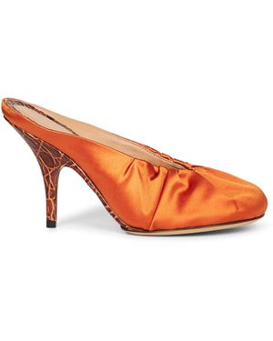 Dries Van Noten Satin Heeled Mules - Multicolour