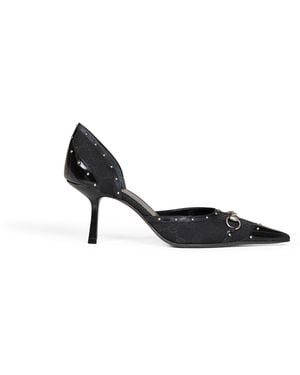 Gucci Savoy Horsebit Canvas Gg Pumps - White