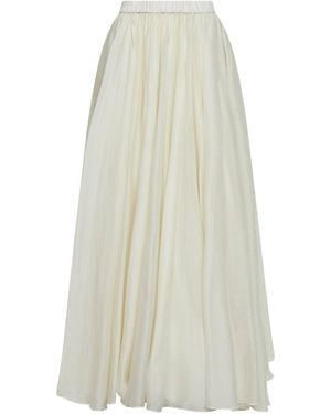 Co. Pearl Tton And Silk Voile Double-Layer Crinoline Skirt - White