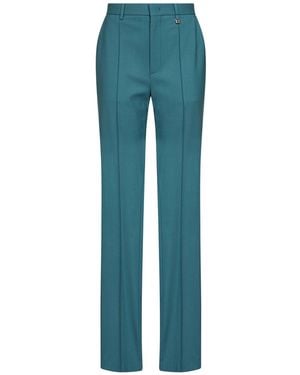 GIUSEPPE DI MORABITO Virgin Wool Straight-Leg Tailored Pants - Blue