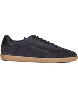 ZEGNA Dark Suede 232 Low-Top Trainers - Blue
