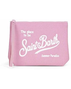 MC2 Saint Barth Aline Embroidered Clutch Bag - Pink