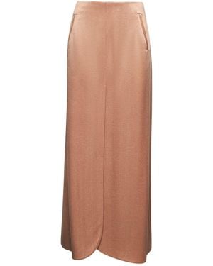Giorgio Armani Viscose And Cupro Long Skirt - White