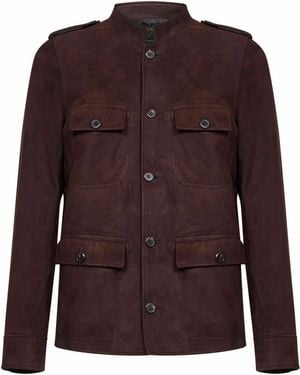 Prada Abbigliamento Coffee Suede Jacket - Brown