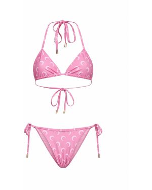 Marine Serre Jersey Moon Bikini - Pink