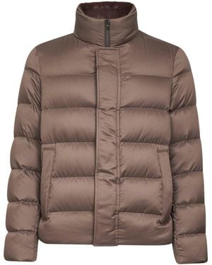 Herno Arendelle And Faux Fur Bomber Jacket - Brown