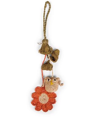 IBELIV Bag Charm Whiteowl Raffia