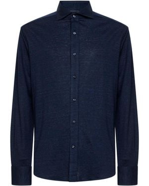 Brunello Cucinelli Shirt Mélange Jersey - Blue