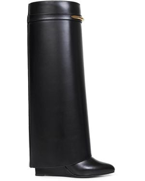 Givenchy Leather Shark Pinch Knee-High Boots - Black