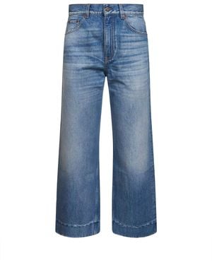 Chloé Dream Denim High-Rise Cropped Jeans - Blue