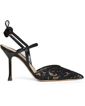 Fendi Tulle Very Colibrì High-Heeled Slingback Court Shoes - White
