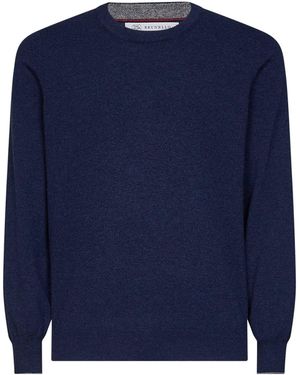 Brunello Cucinelli Cashmere Crewneck Jumper - Blue