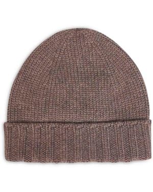 D 40 Virgin Wool Knit Beanie - Brown