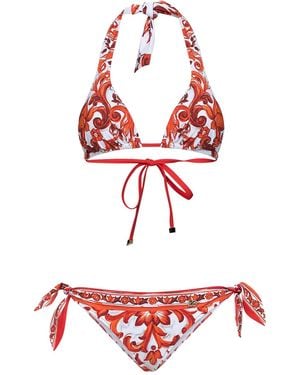 Dolce & Gabbana Bikini Maiolica-Print - Red
