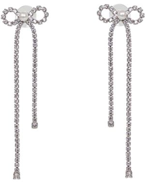 Self-Portrait Self Portrait Crystal Droplet Bow Earrings - Multicolour