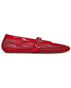 Alaïa Ballet Flats Fishnet - Red