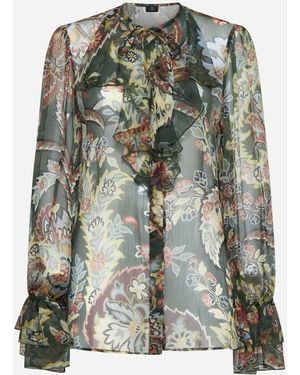 Etro Printed Silk Shirt - Green