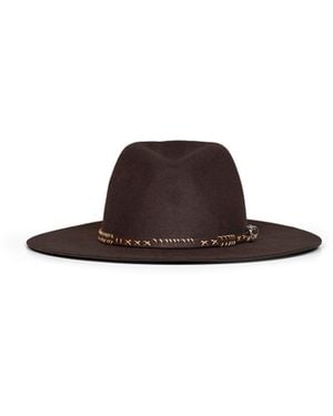 Golden Goose Wool Felt Fedora With A Leather Band - Brown
