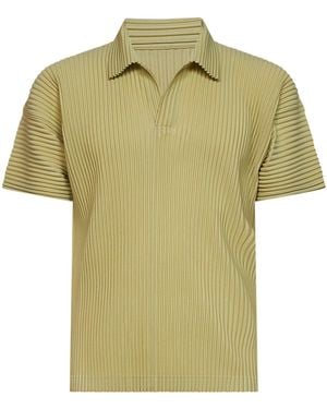 Homme Plissé Issey Miyake Polo Shirt Pleats 2 Agave Cream - Green