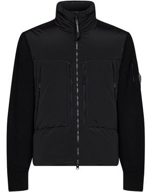 C.P. Company Extra-Fine Merino Wool Knit Padded Jacket - Black