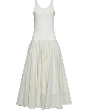 Co. Pearl Tton And Silk Voile Crinoline Double-Layer Dress - White