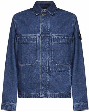 STONE ISLAND DENIM RESEARCH Cotton Denim Coach Jacket - Blue
