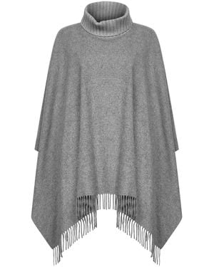 Blanca Vita Wool And Cashmere Poncho - Grey