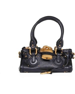 Chloé Handbag Paddington Buffalo Leather Shoulder Bags - Blue