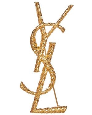 Saint Laurent Opyum Ysl Brooch - Metallic