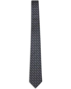 Gucci Horsebit Silk Jacquard Tie - White