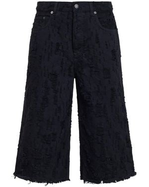 Haikure Destroyed Denim Beck Bermuda Shorts - Blue